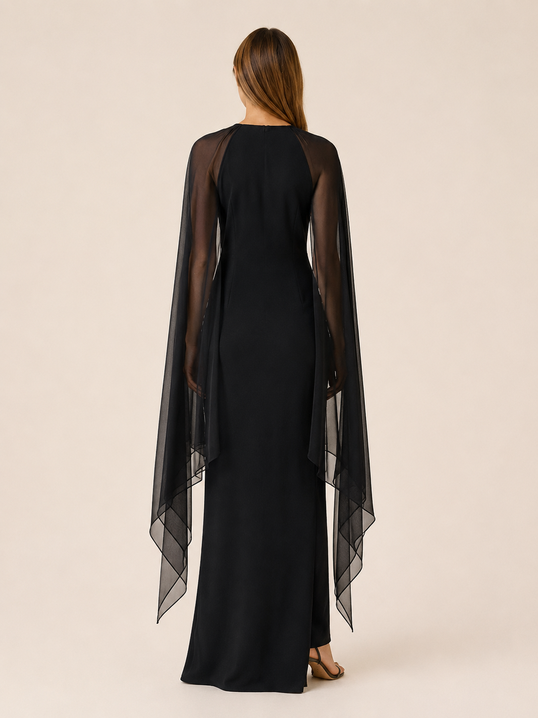 Osella | Maxi Dress with Thigh Split and Cloak Sleeves