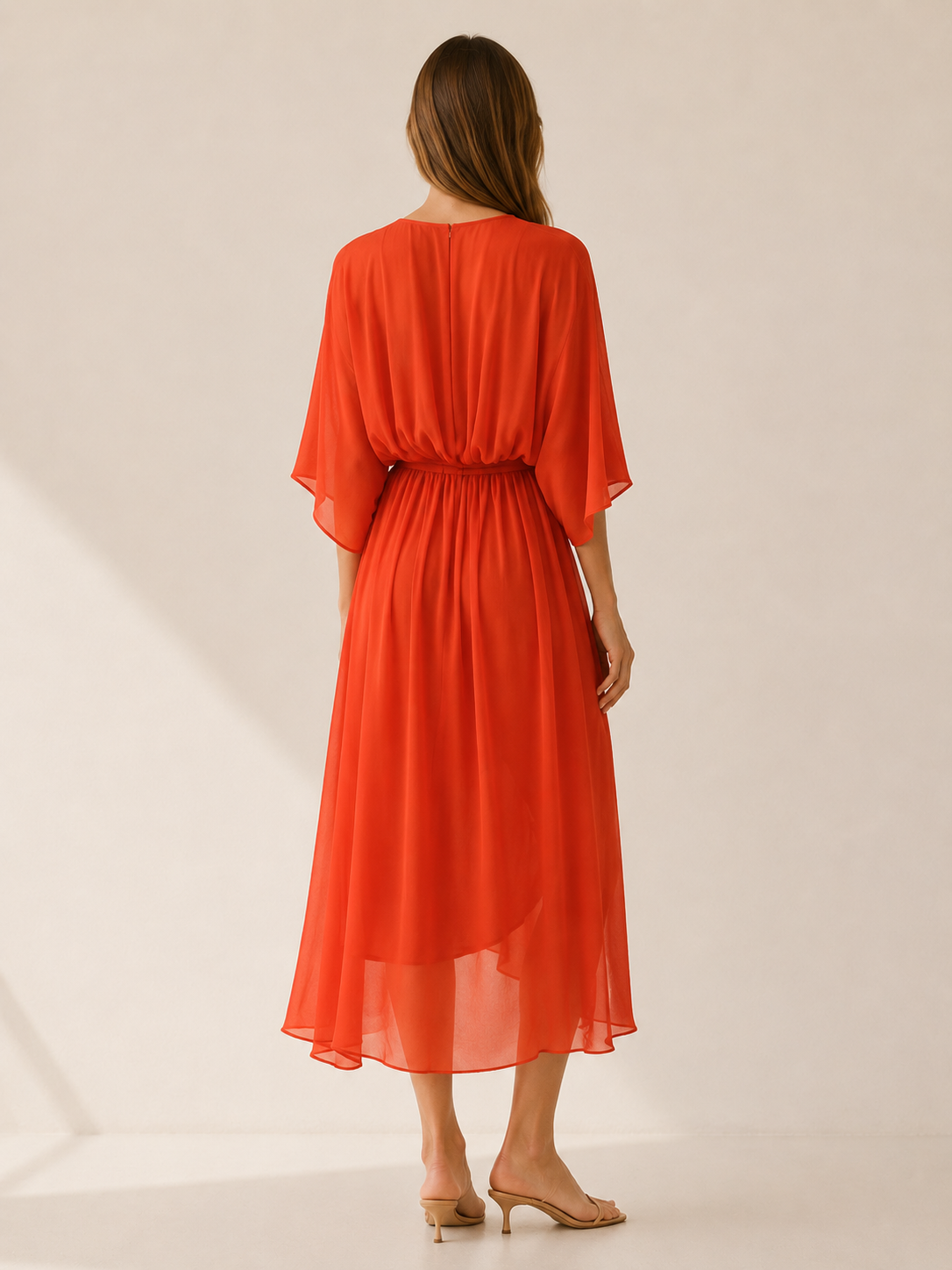 Priya | Wrap Midi Dress with Waist Tie