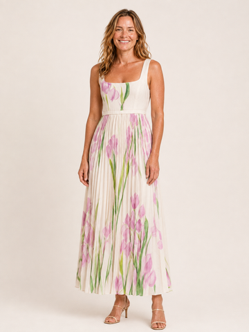 Rhianna | Women's Floral Square Neck Wedding Guest Maxi Dress