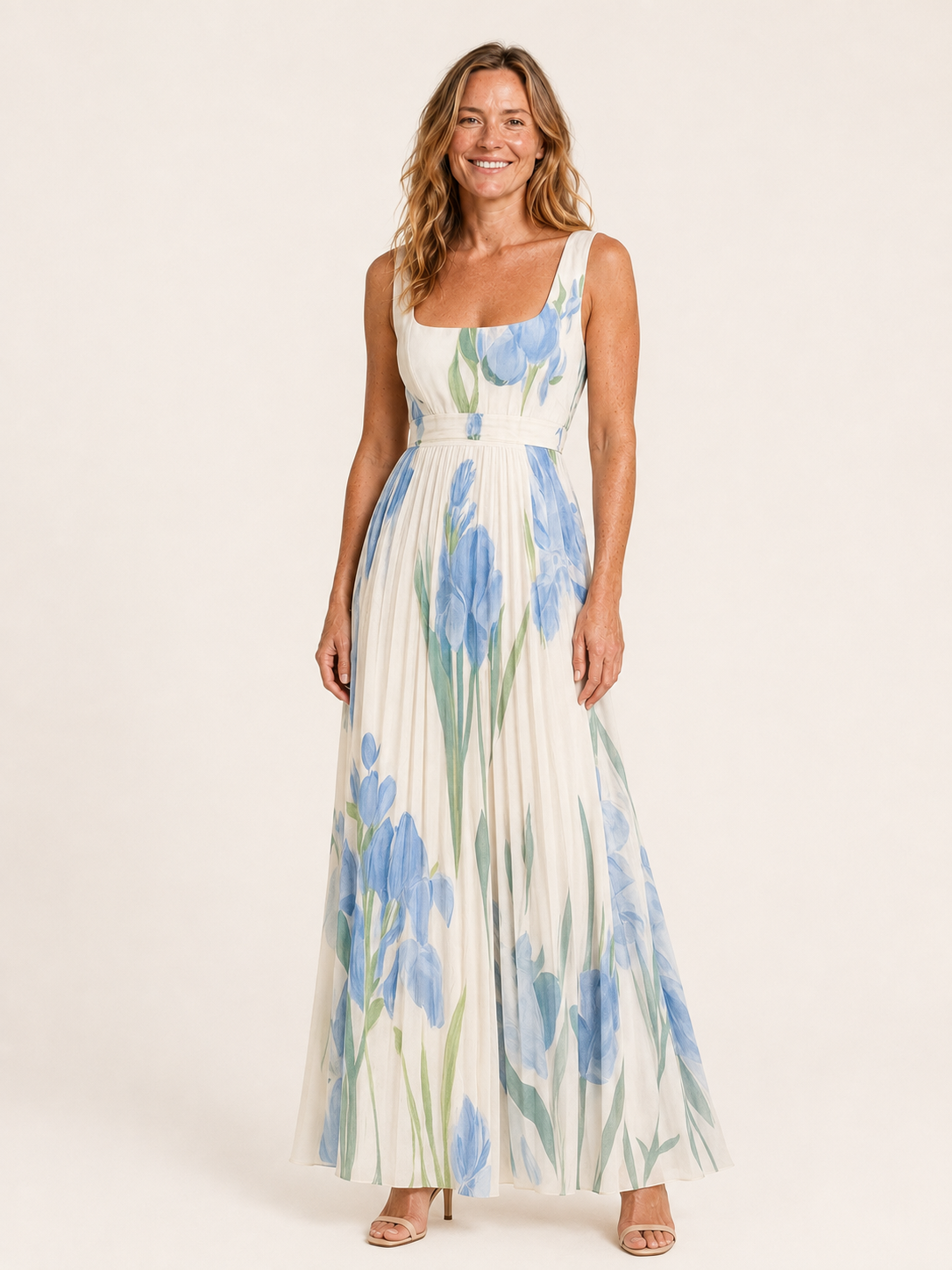 Rhianna | Women's Floral Square Neck Wedding Guest Maxi Dress