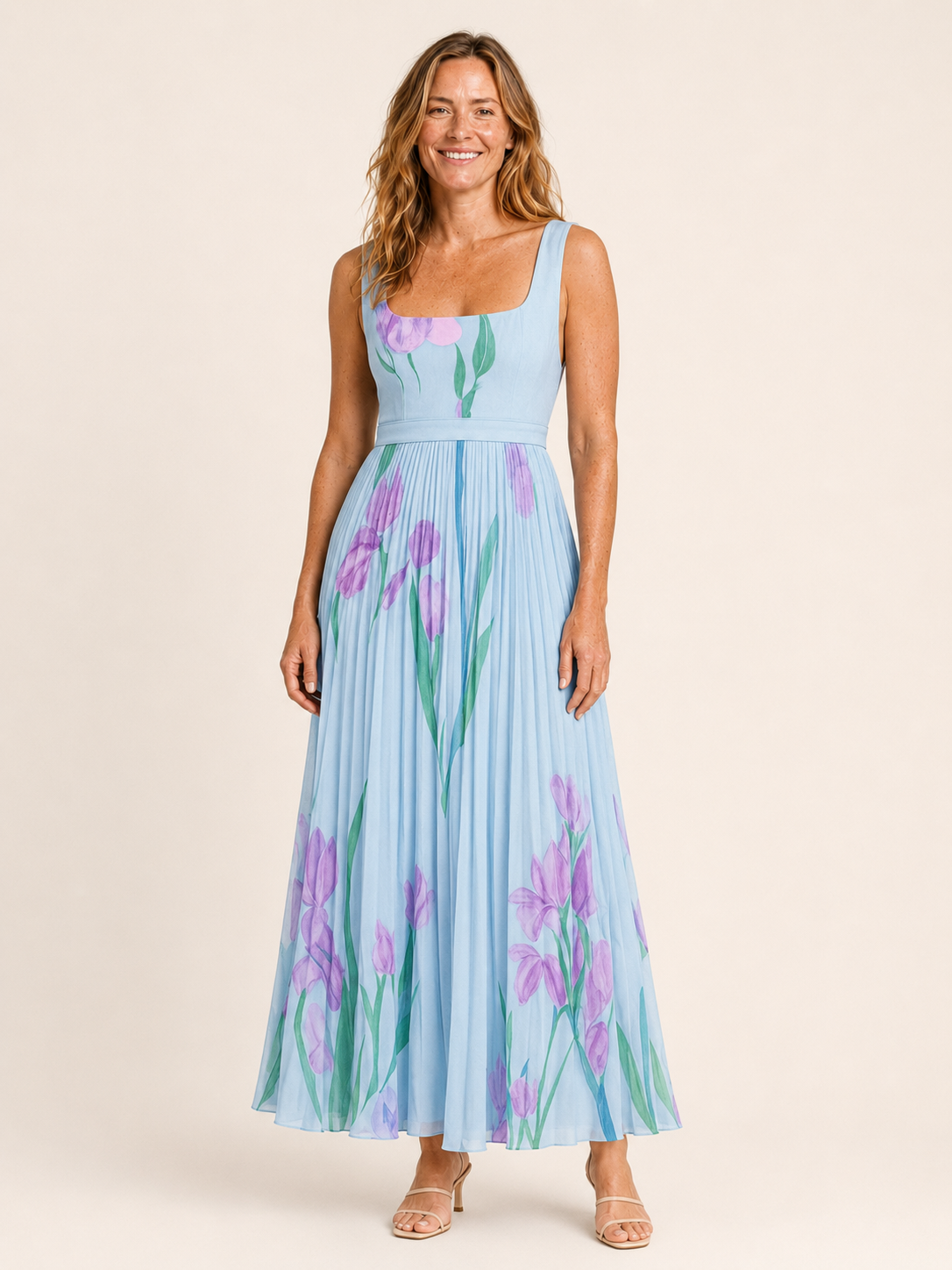 Rhianna | Women's Floral Square Neck Wedding Guest Maxi Dress