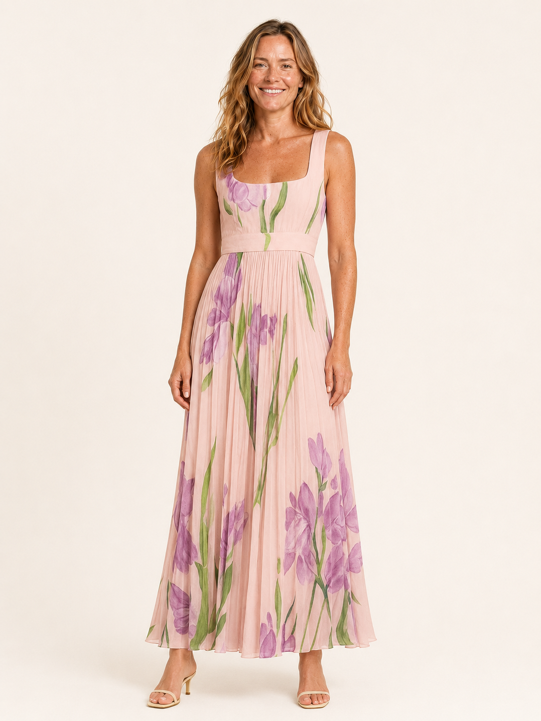 Rhianna | Women's Floral Square Neck Wedding Guest Maxi Dress