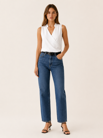 Rhiannon | Women's Sleeveless V Neck Wrap Top