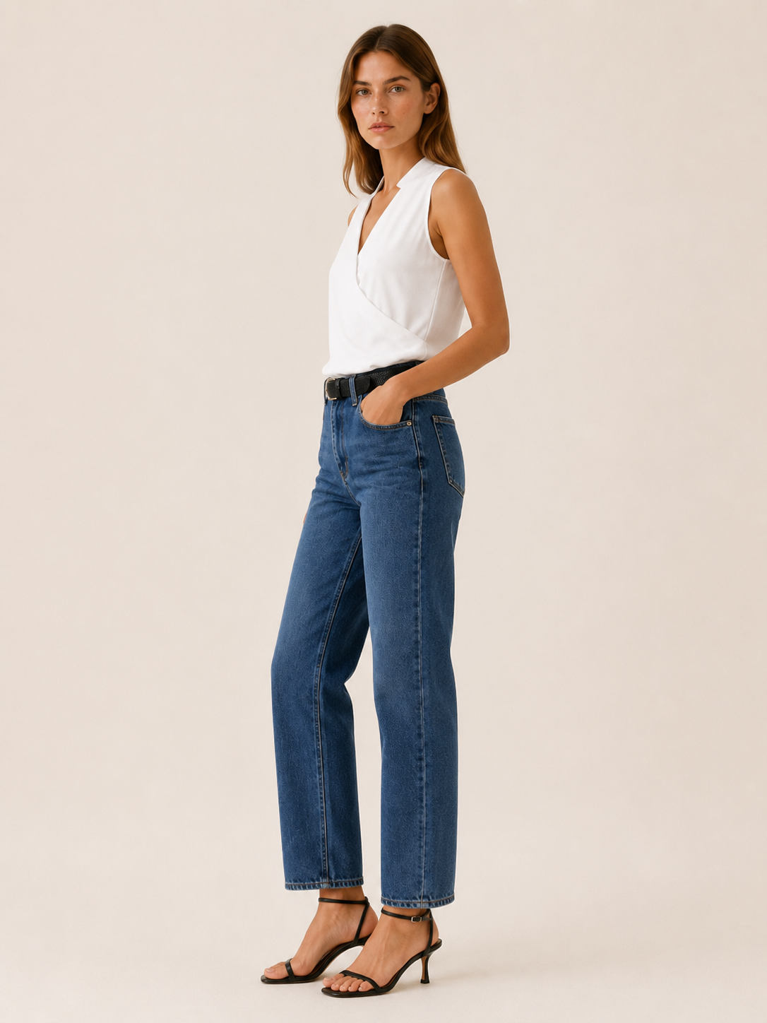 Rhiannon | Women's Sleeveless V Neck Wrap Top