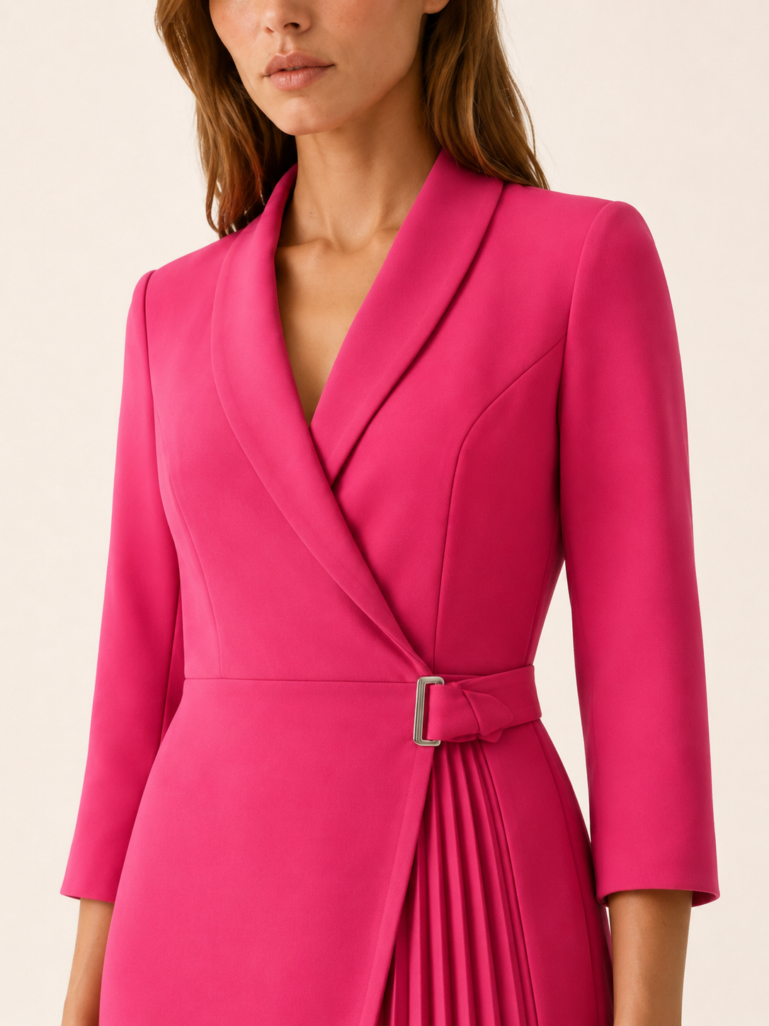 Riva | Blazer Dress with Notched Collar and Pleated Detail