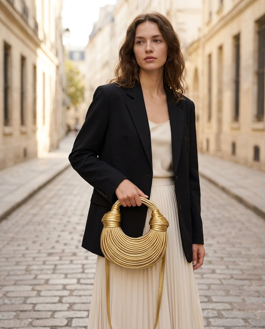 Romy | Women's Sculptural Knotted Top Handle Bag