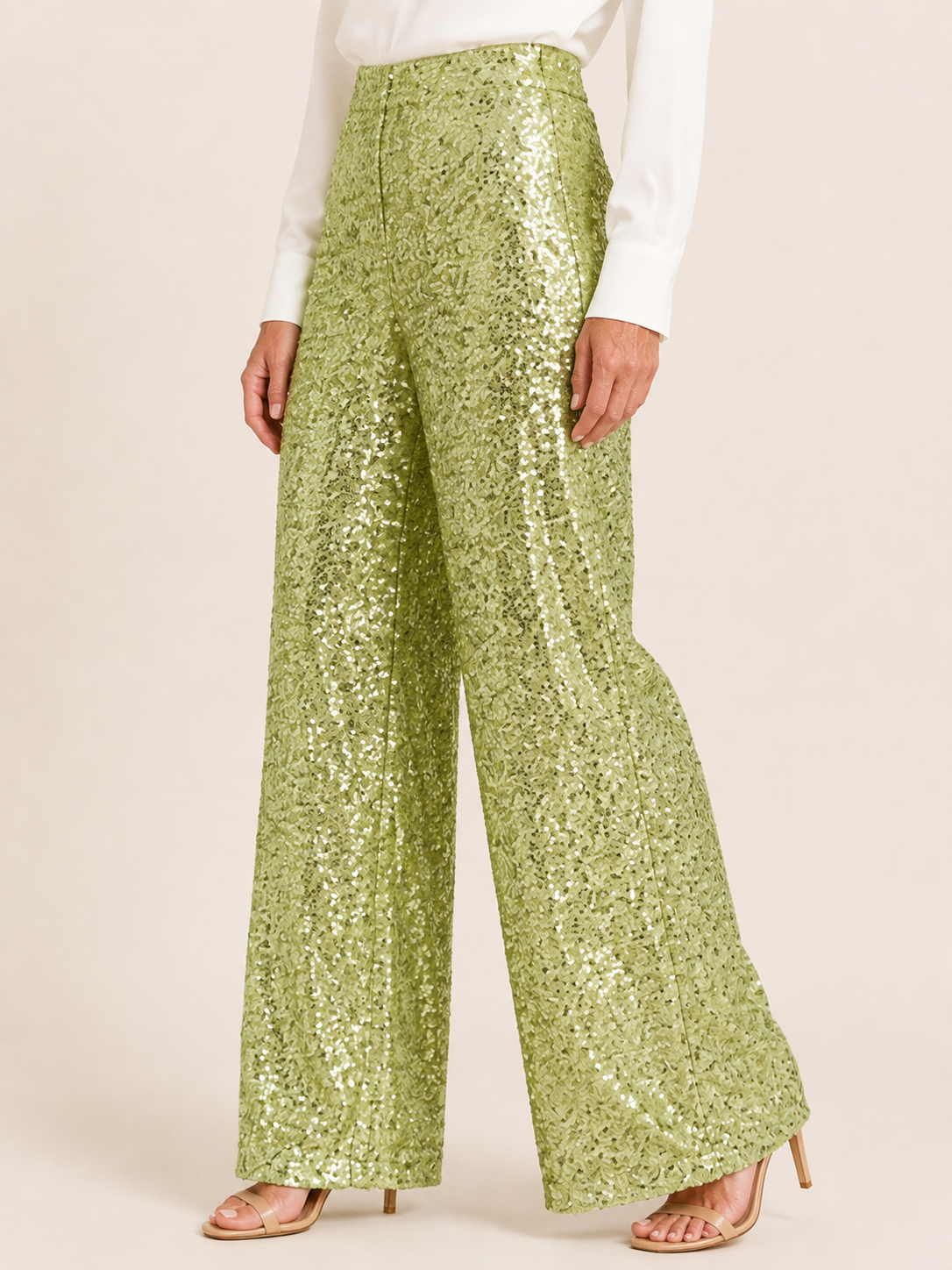 Rossi | Women's High Waisted Sequin Straight Leg Pants