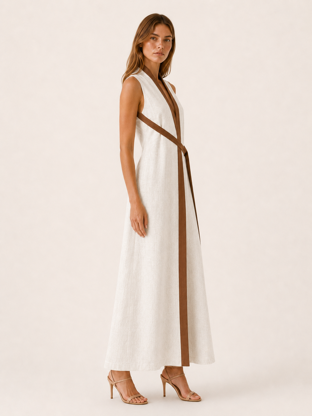 Rovelle | Sleeveless Wrap Maxi Dress with Contrast Trim