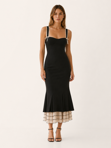 Runa | Sweetheart Neck Maxi Dress with Trumpet Hem