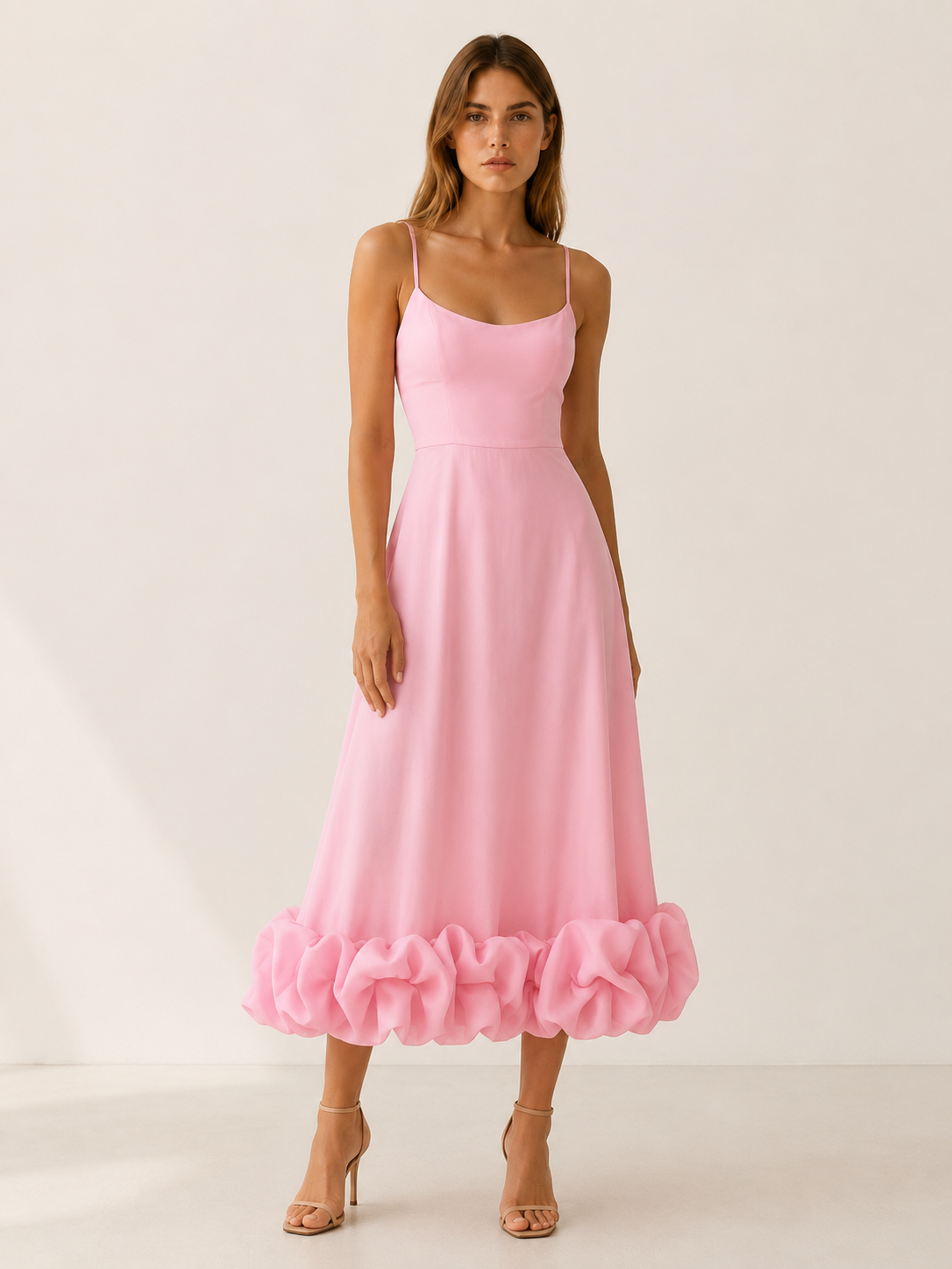 Sabela | Midi Dress with Ruffle Hem