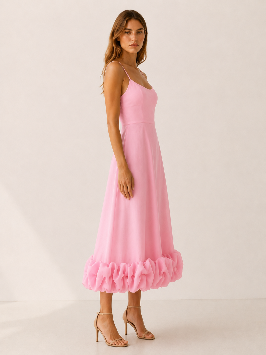 Sabela | Midi Dress with Ruffle Hem