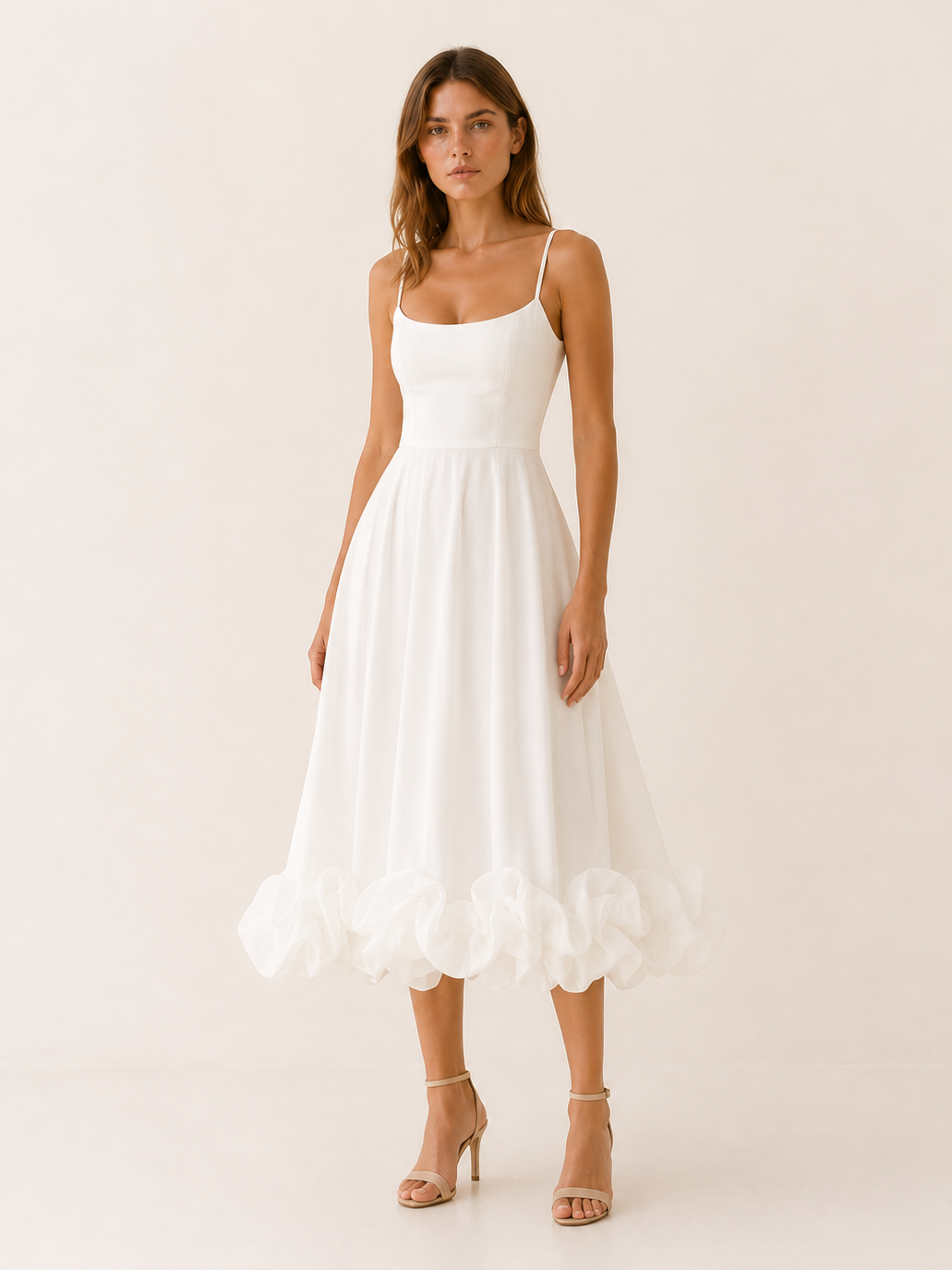 Sabela | Midi Dress with Ruffle Hem