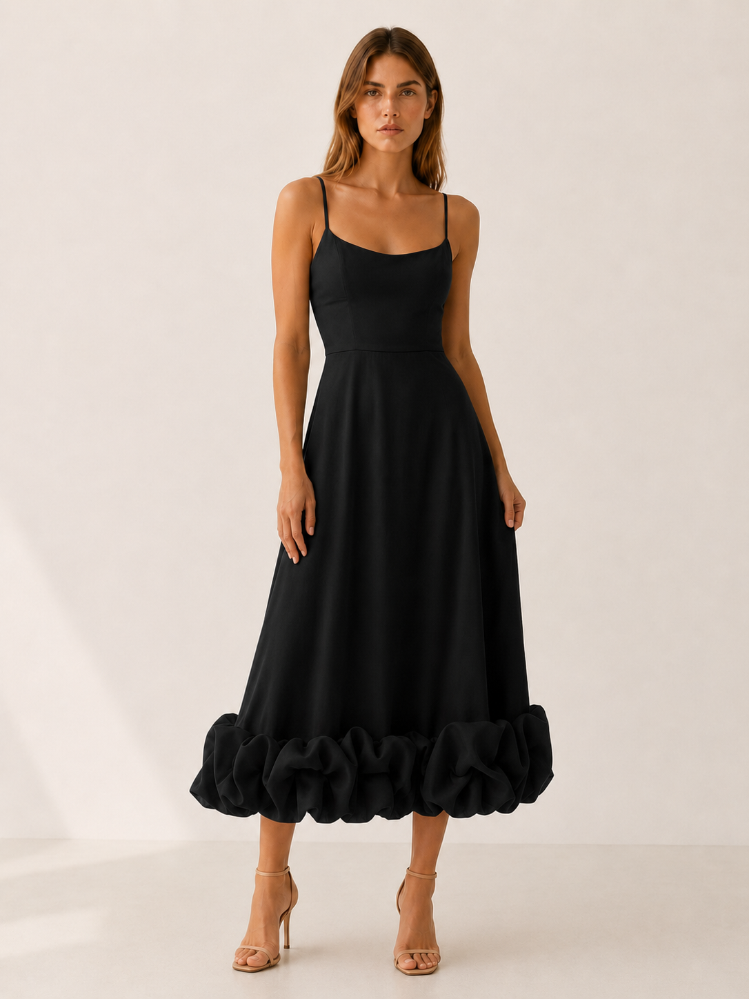 Sabela | Midi Dress with Ruffle Hem