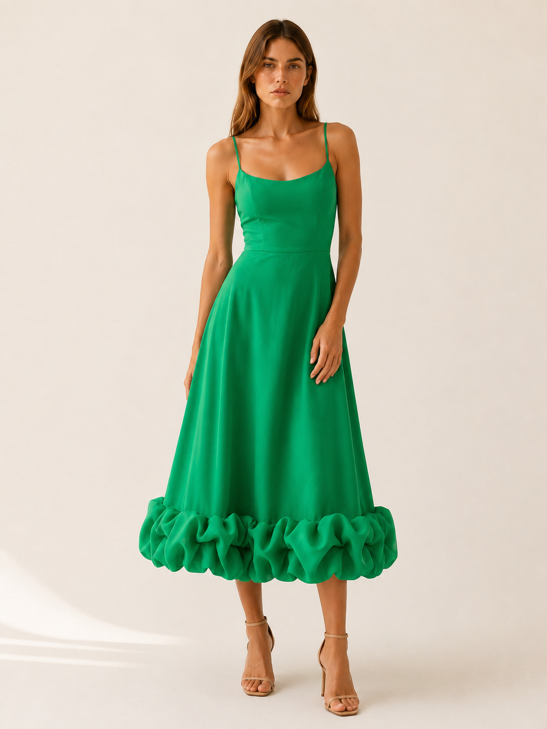 Sabela | Midi Dress with Ruffle Hem