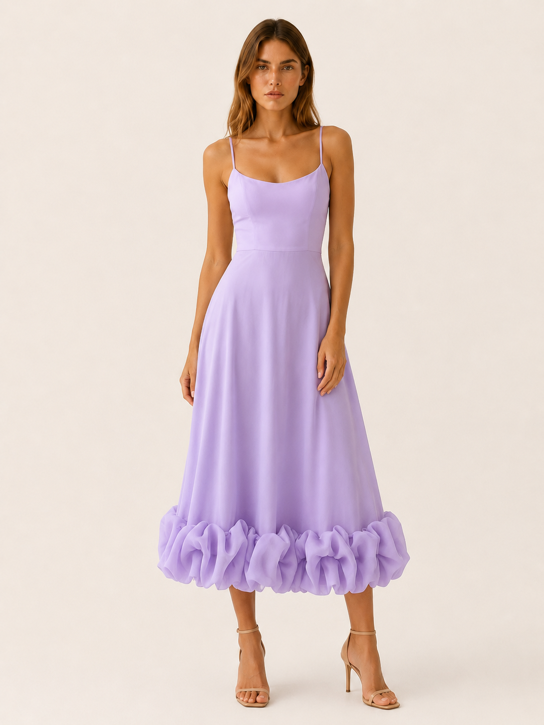 Sabela | Midi Dress with Ruffle Hem