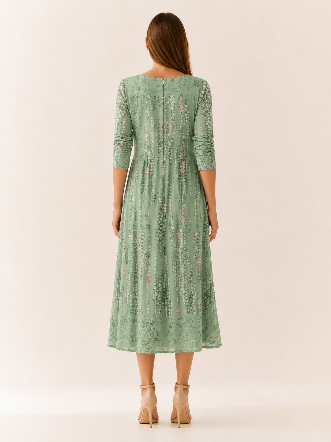 Sabella | Square Neck Midi Dress with Side Pockets