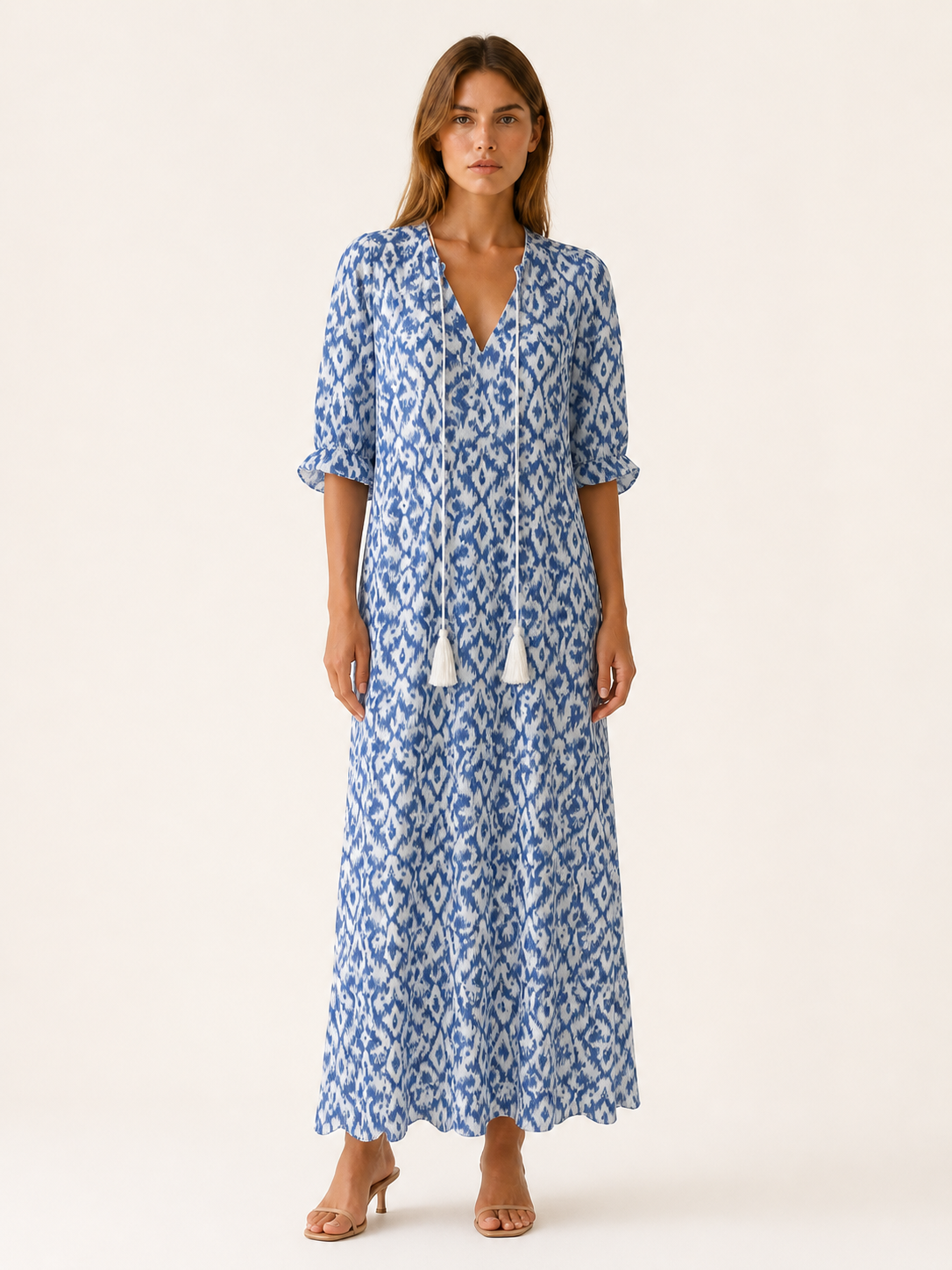 Sabine | Boho Maxi Dress with Tassel Detail