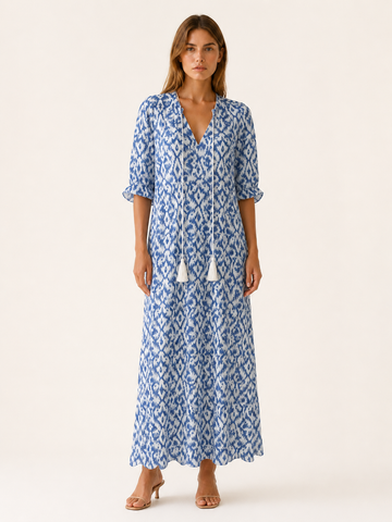 Sabine | Boho Maxi Dress with Tassel Detail