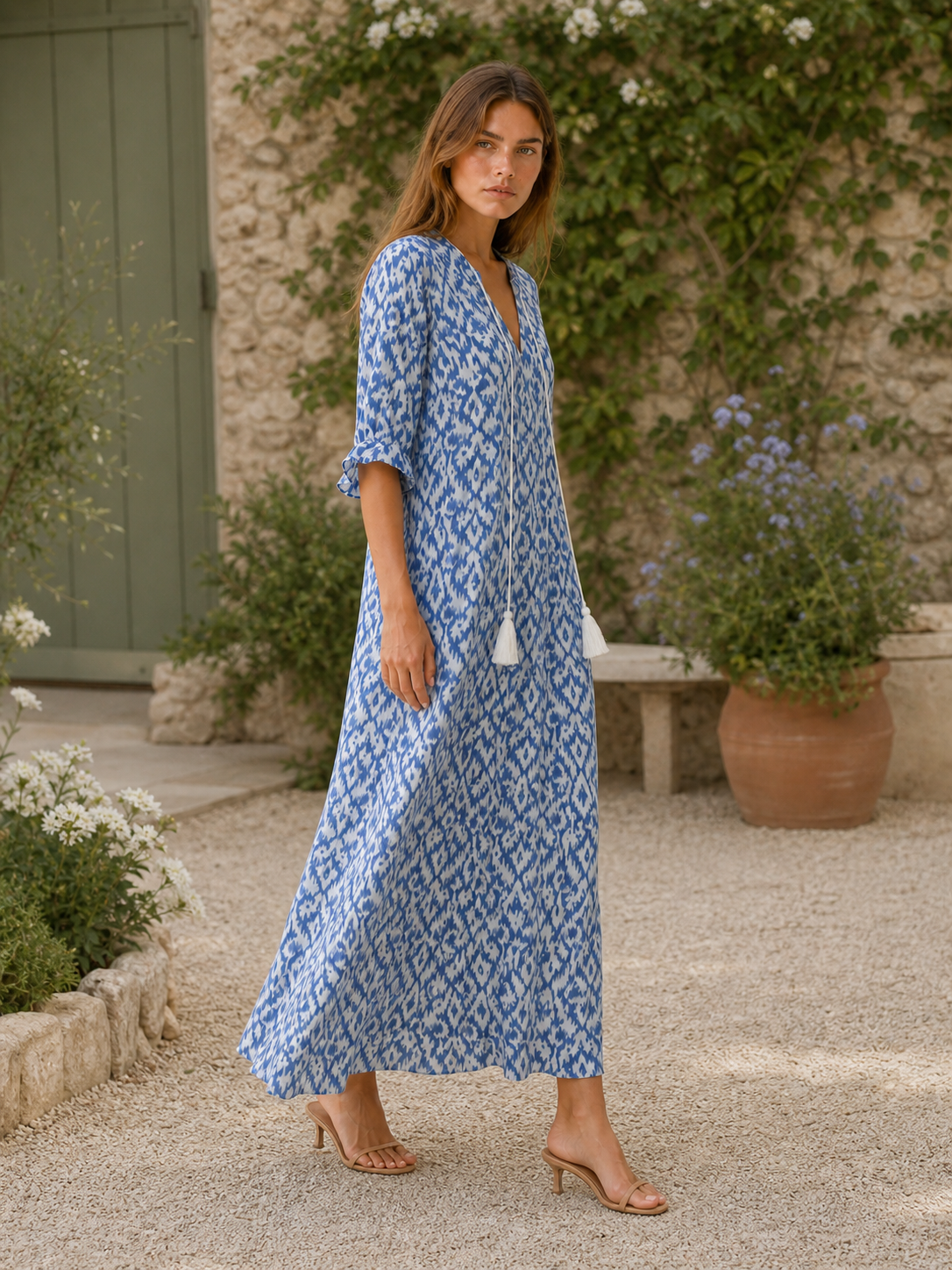 Sabine | Boho Maxi Dress with Tassel Detail