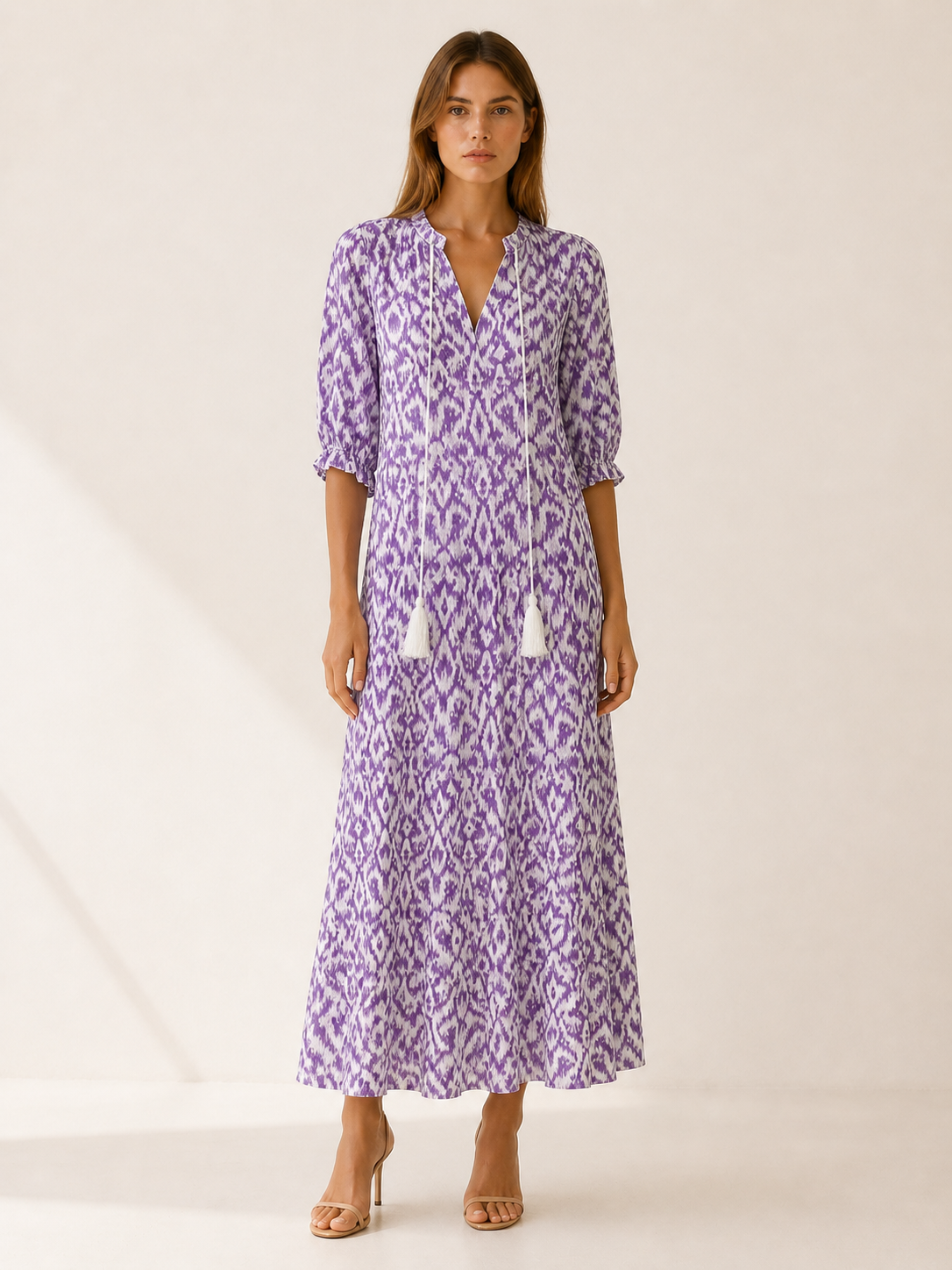 Sabine | Boho Maxi Dress with Tassel Detail