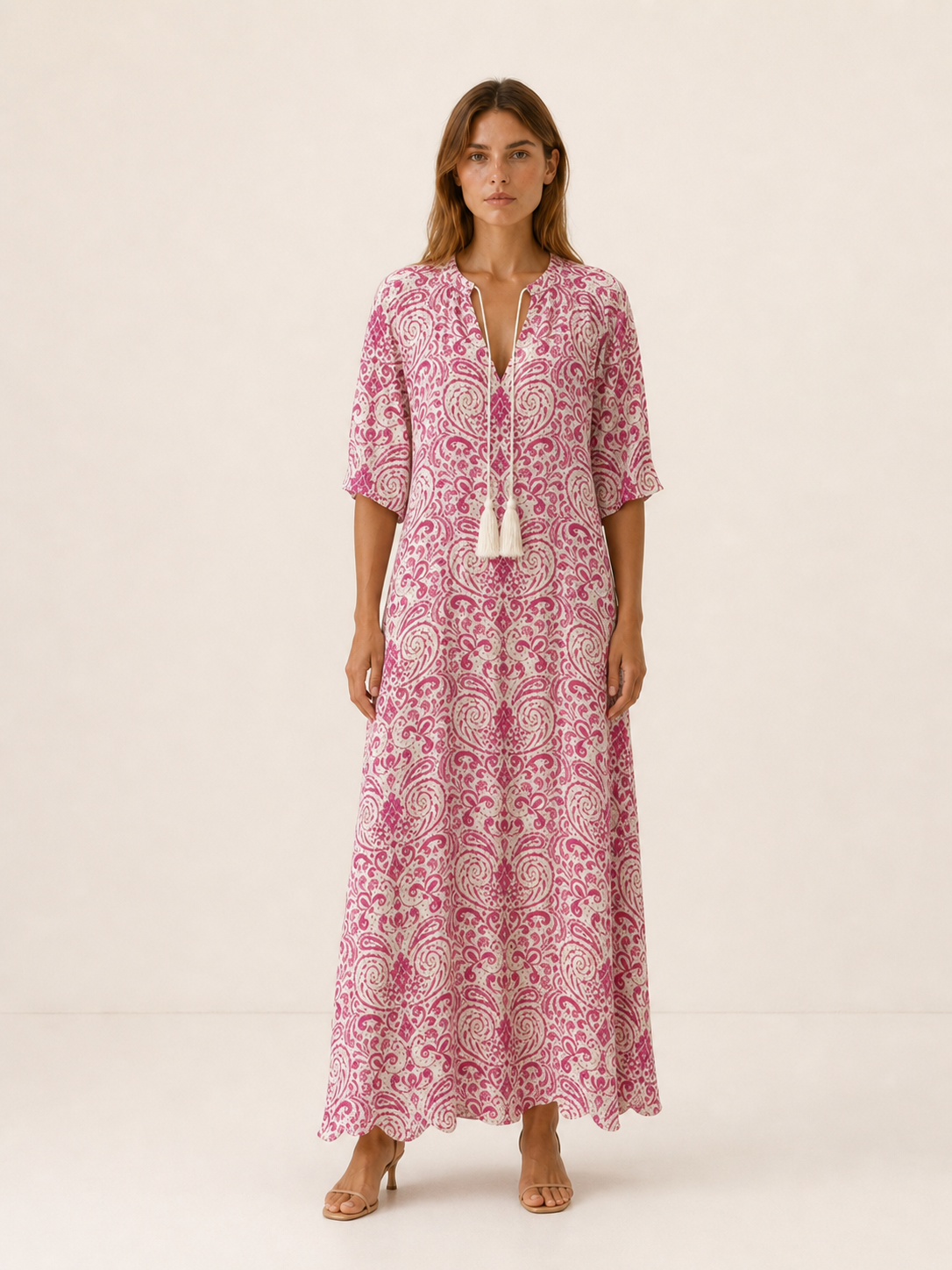 Sabine | Boho Maxi Dress with Tassel Detail