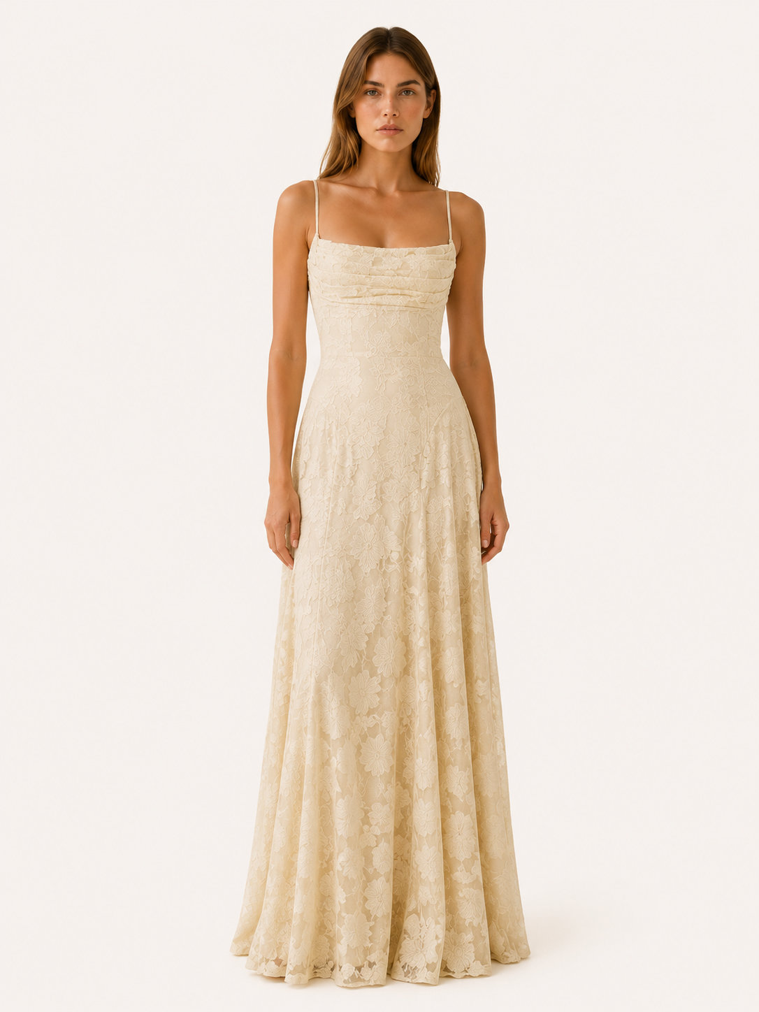 Sabine | Wedding Guest Maxi Dress with Square Neck