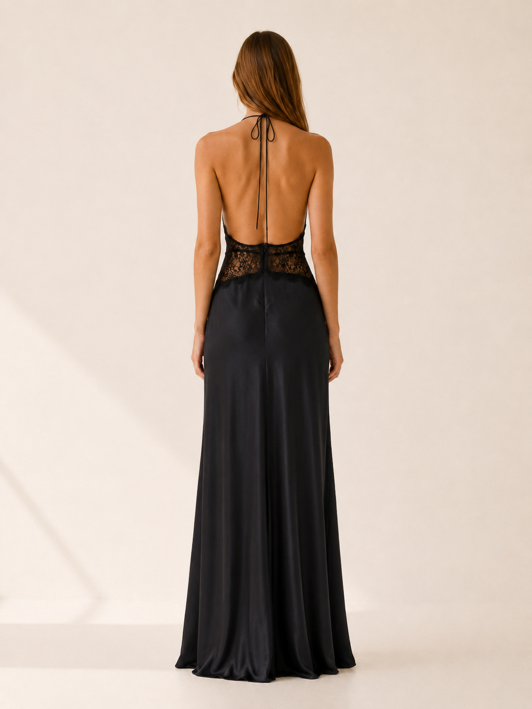 Saira | Halter Neck Maxi Dress with Waist Detail