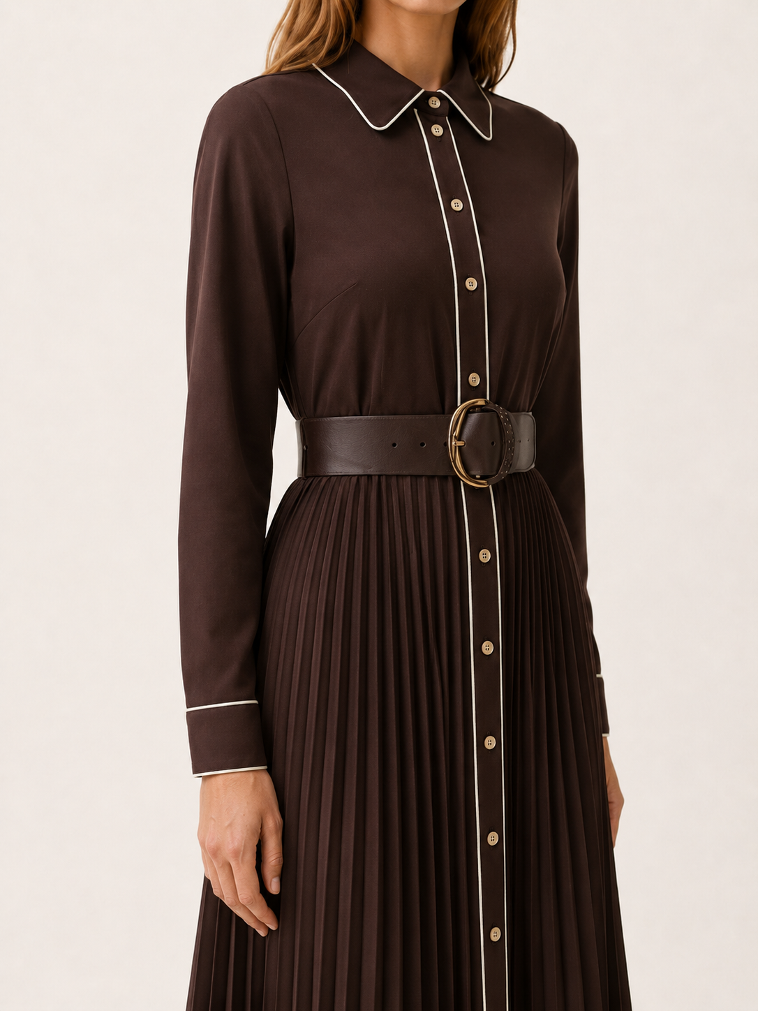 Samara | Chiffon Midi Dress with Pleated Skirt