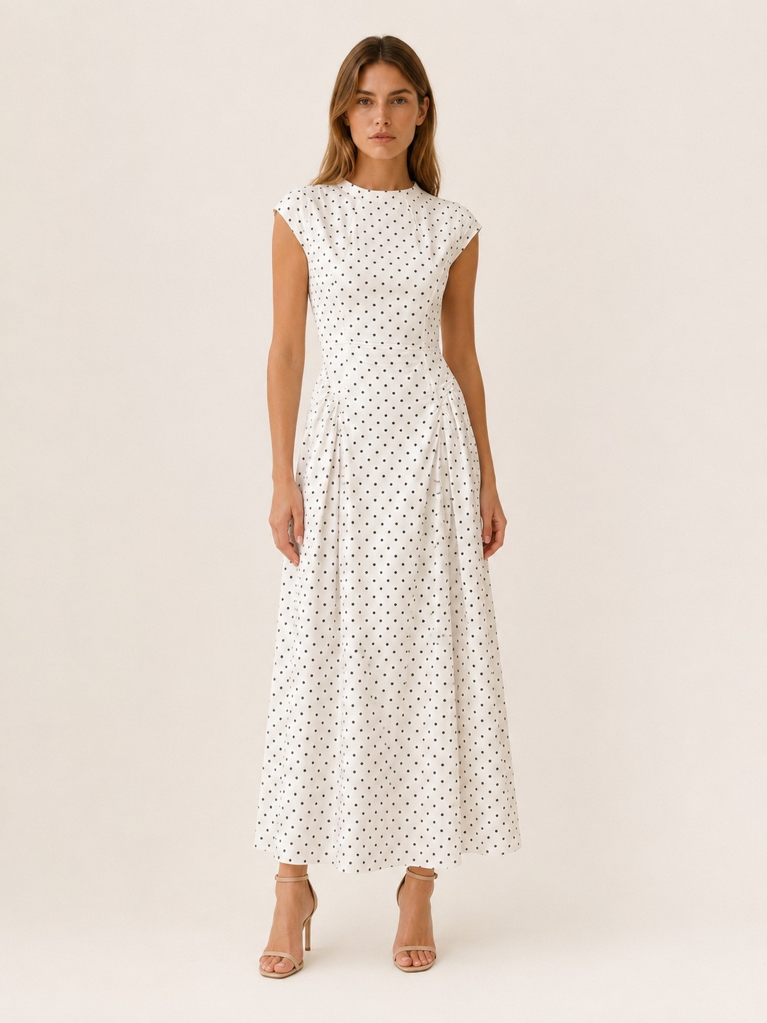 Sancia | Polka Dot Maxi Dress with Cap Sleeves