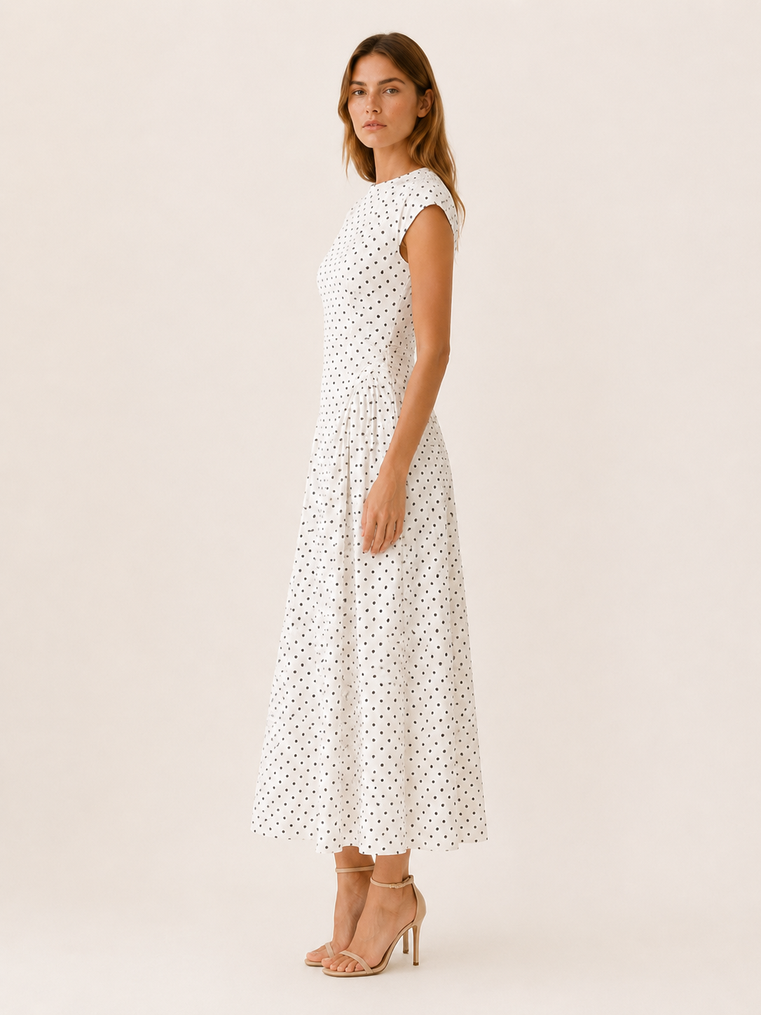 Sancia | Polka Dot Maxi Dress with Cap Sleeves