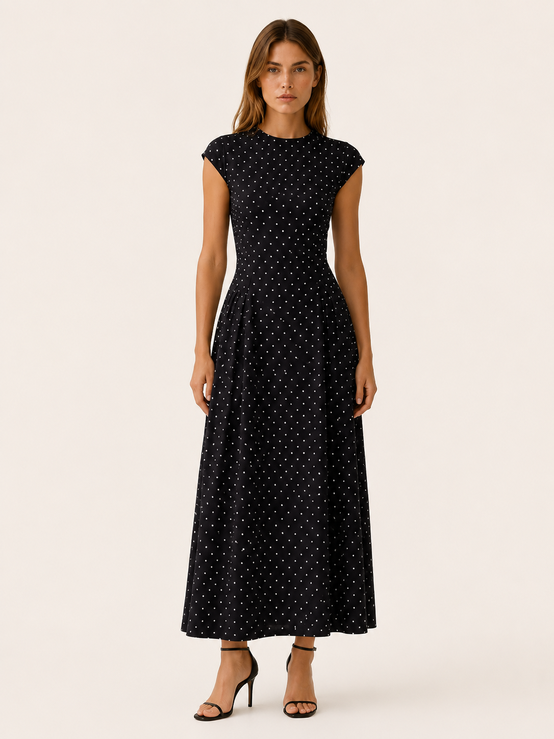 Sancia | Polka Dot Maxi Dress with Cap Sleeves