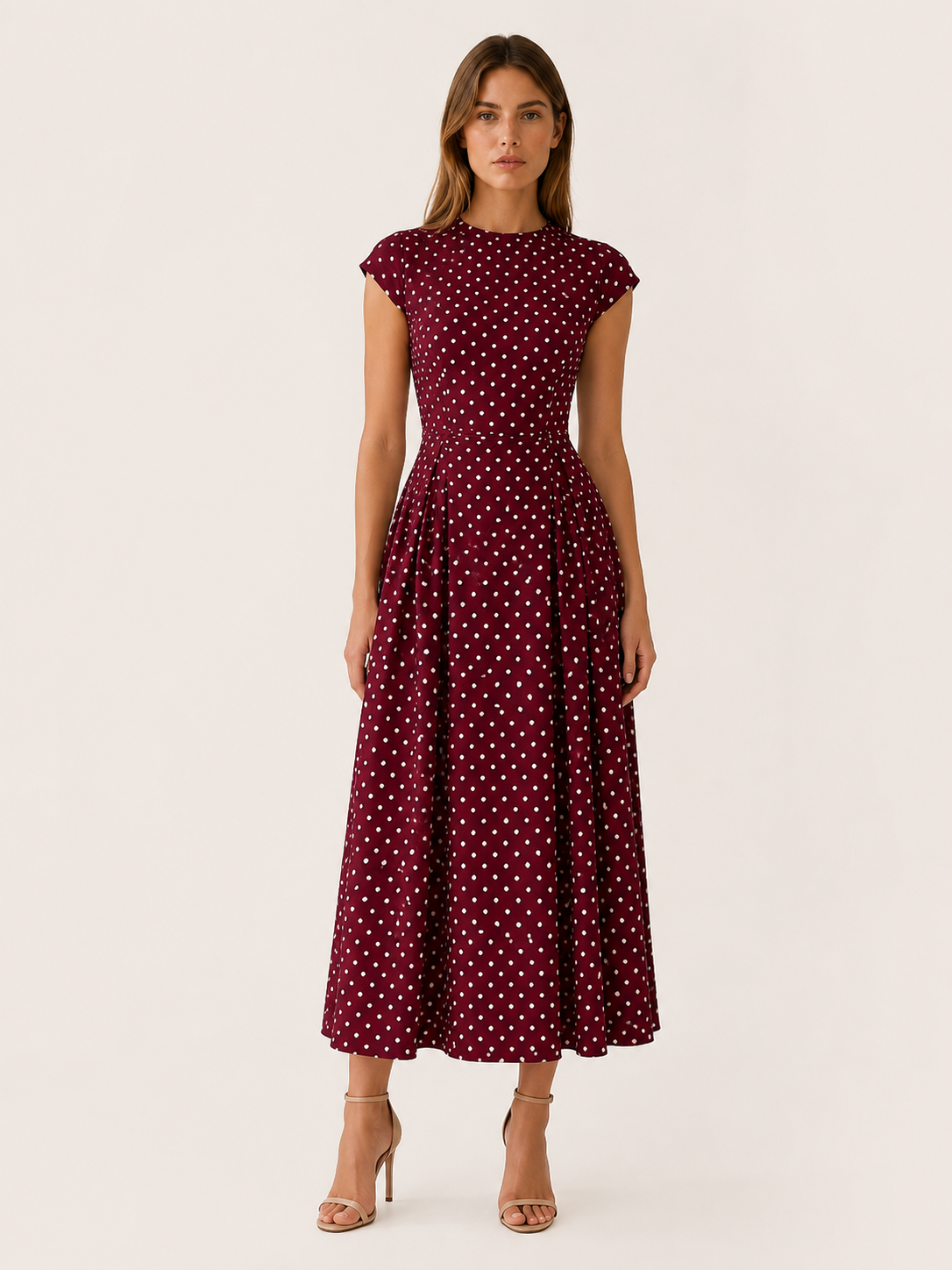 Sancia | Polka Dot Maxi Dress with Cap Sleeves