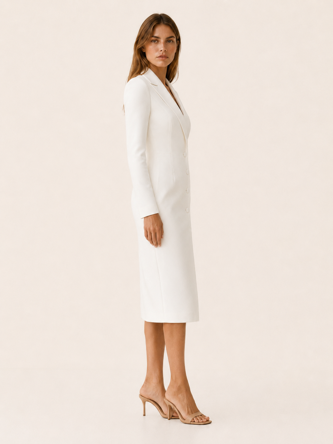 Tenora | Tailored Midi Dress with Blazer Neckline