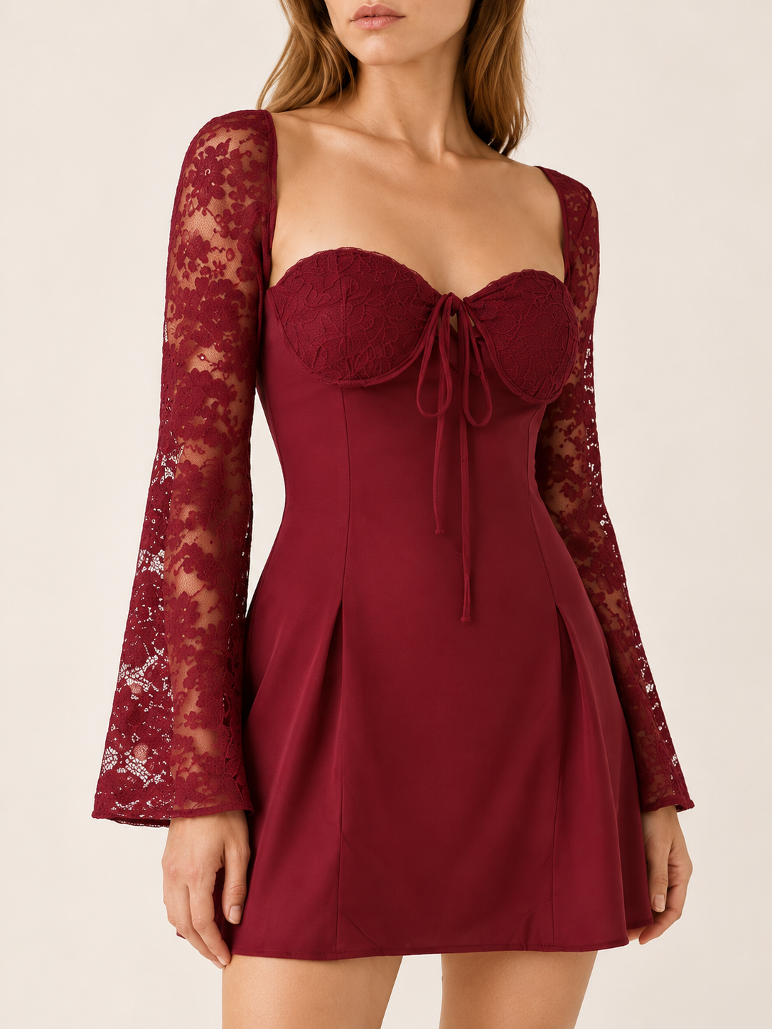 Selwyn | Occasion Wear Mini Dress with Open Back and Long Sleeve