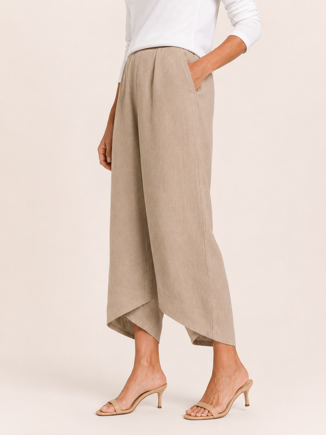 Senara | Women's Relaxed Linen Blend Cropped Pants
