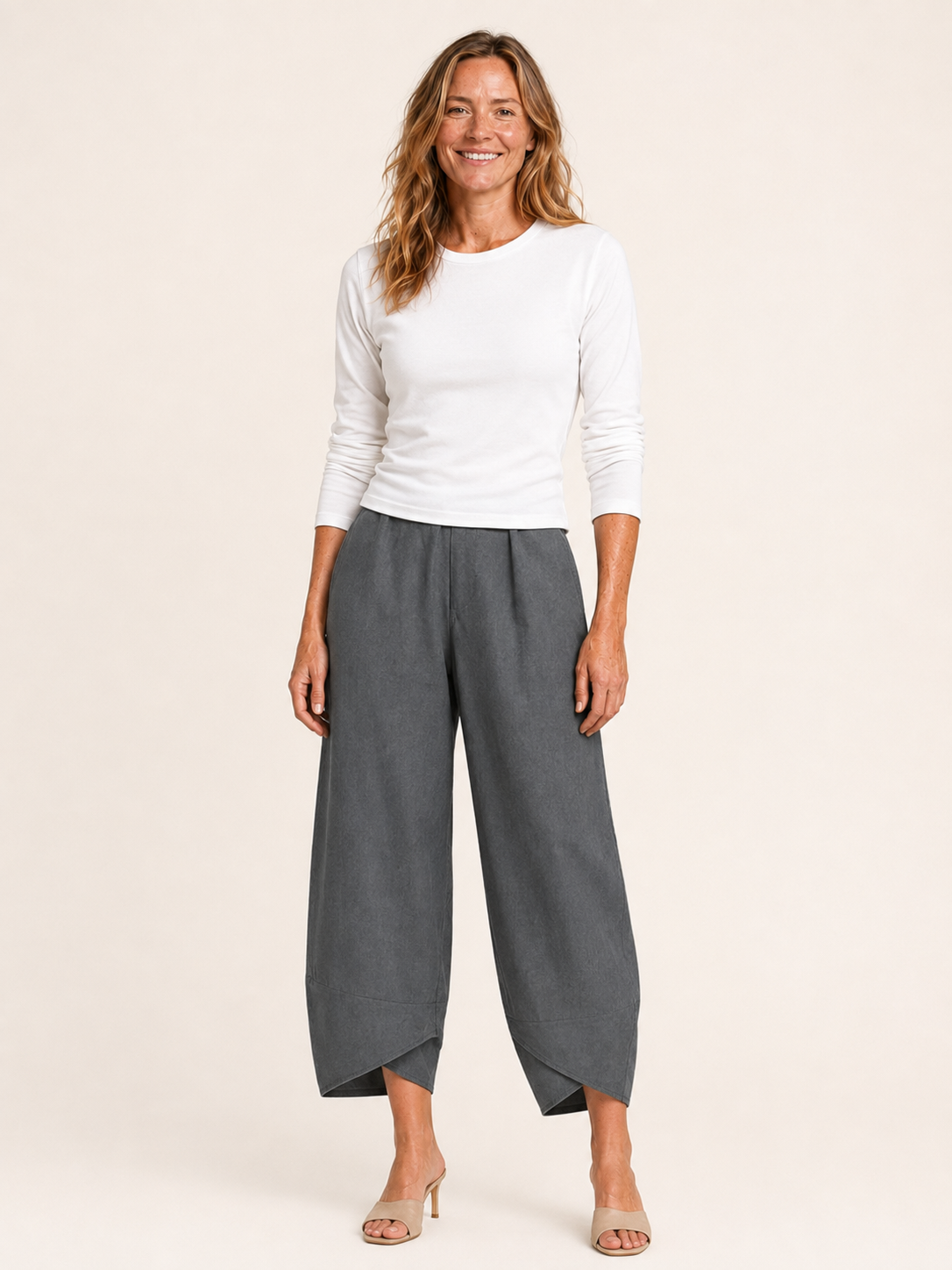 Senara | Women's Relaxed Linen Blend Cropped Pants