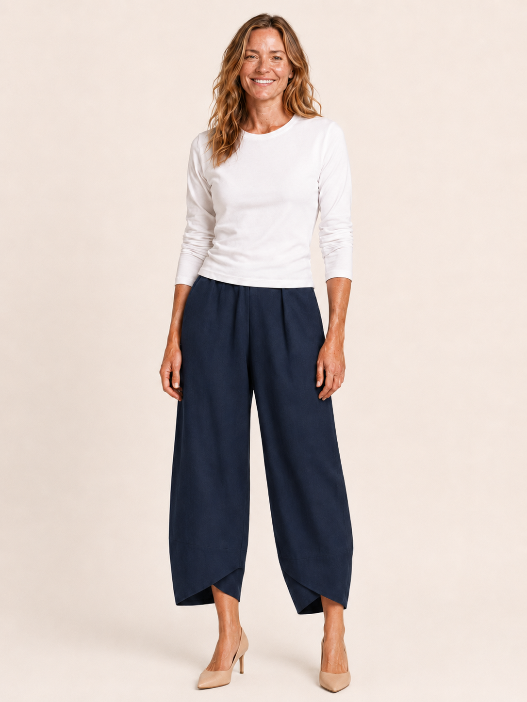 Senara | Women's Relaxed Linen Blend Cropped Pants