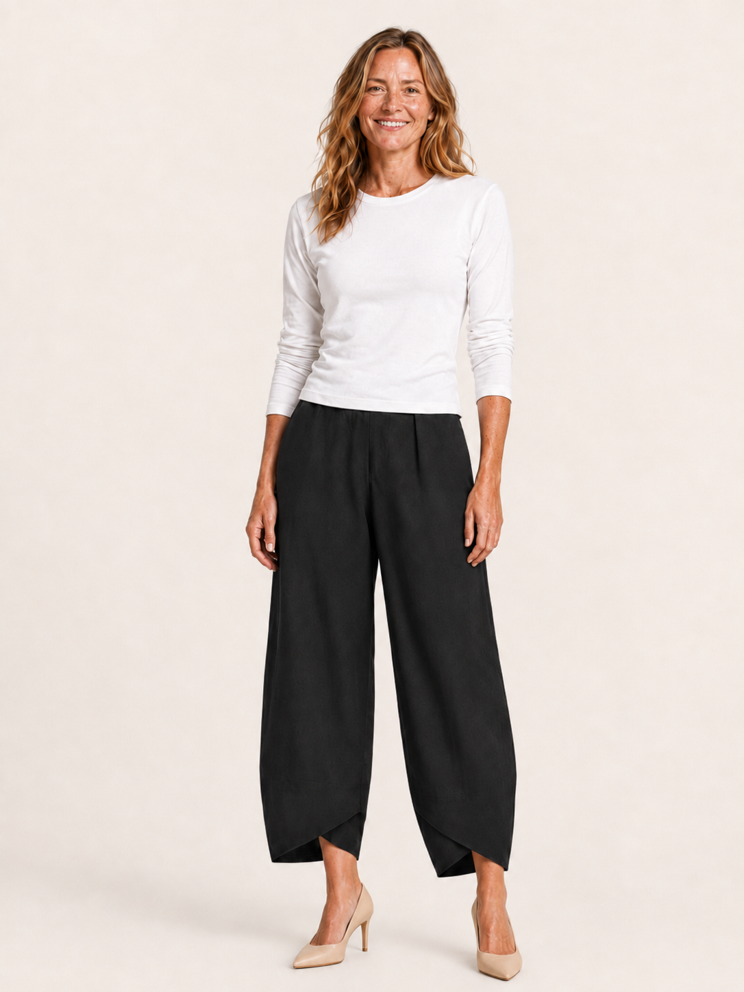 Senara | Women's Relaxed Linen Blend Cropped Pants
