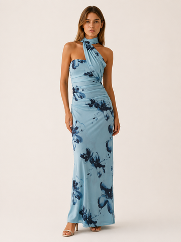 Serilda | Maxi Dress with Halter Scarf Neck