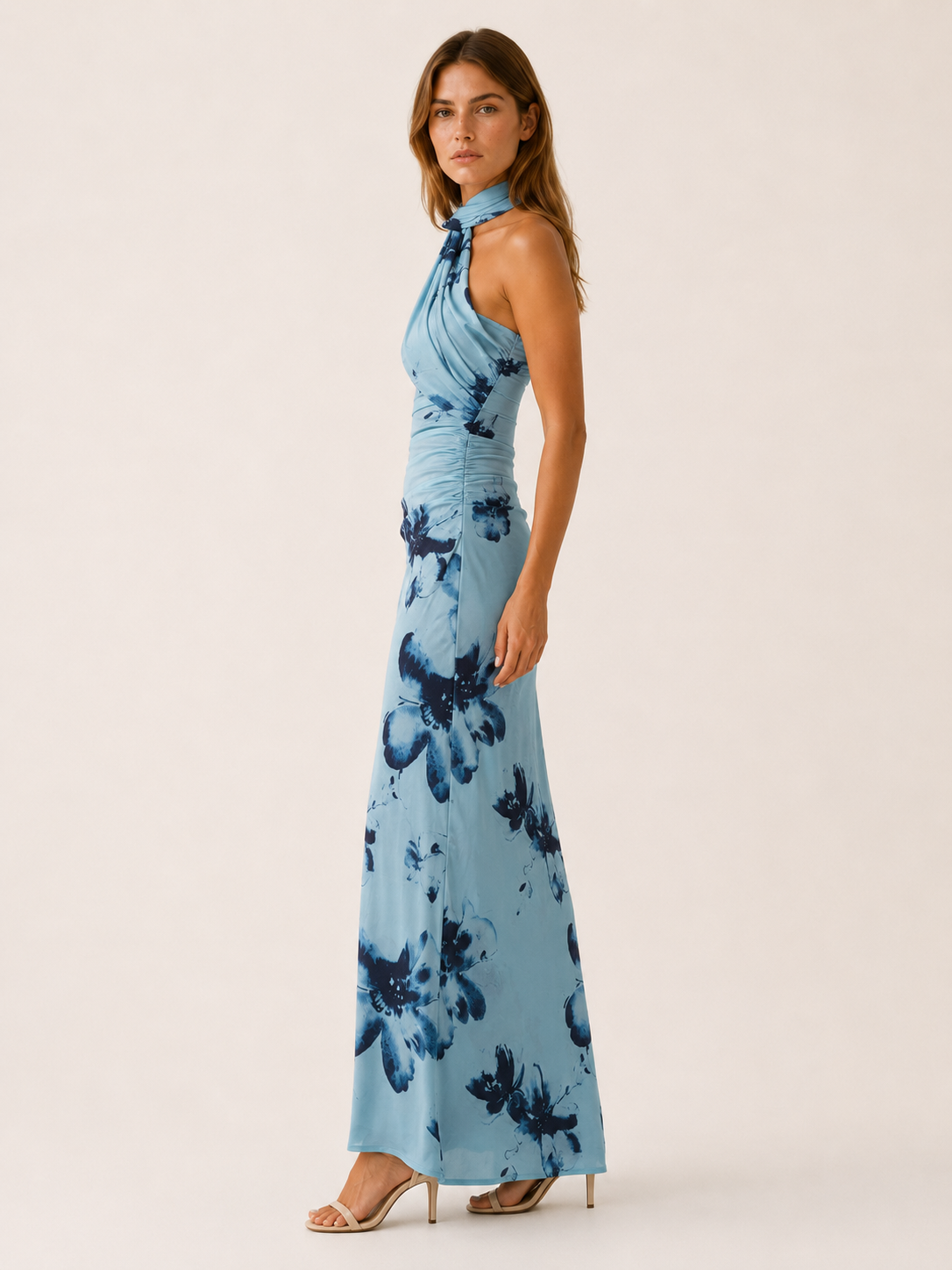 Serilda | Maxi Dress with Halter Scarf Neck