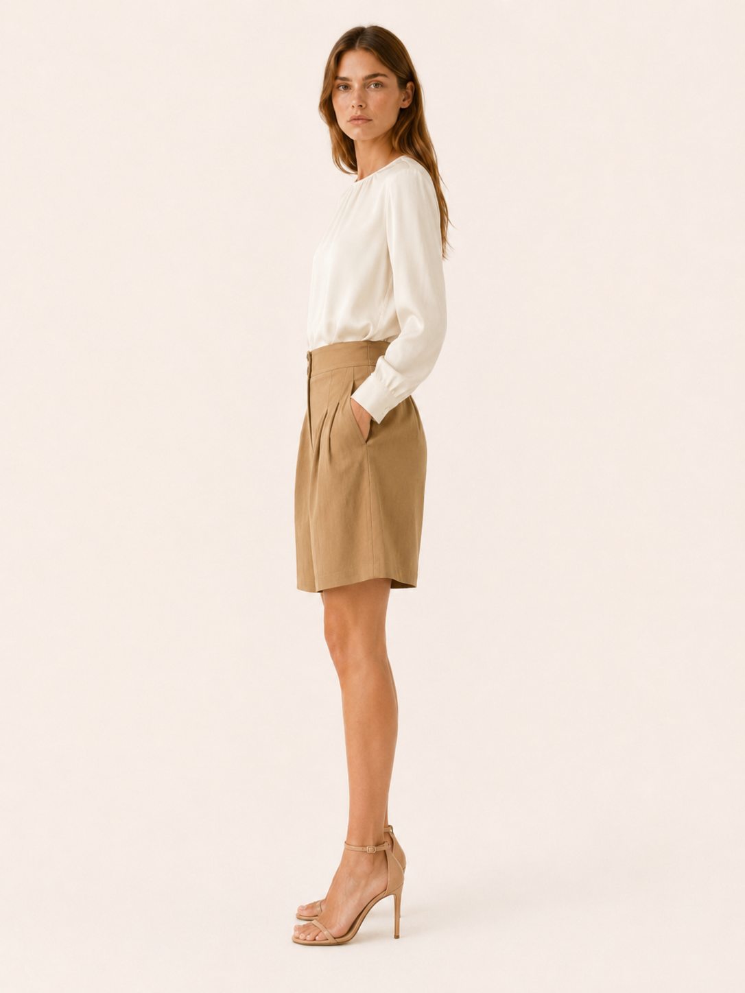 Sonnet | Women's Wide Leg Pleated High Waisted Shorts
