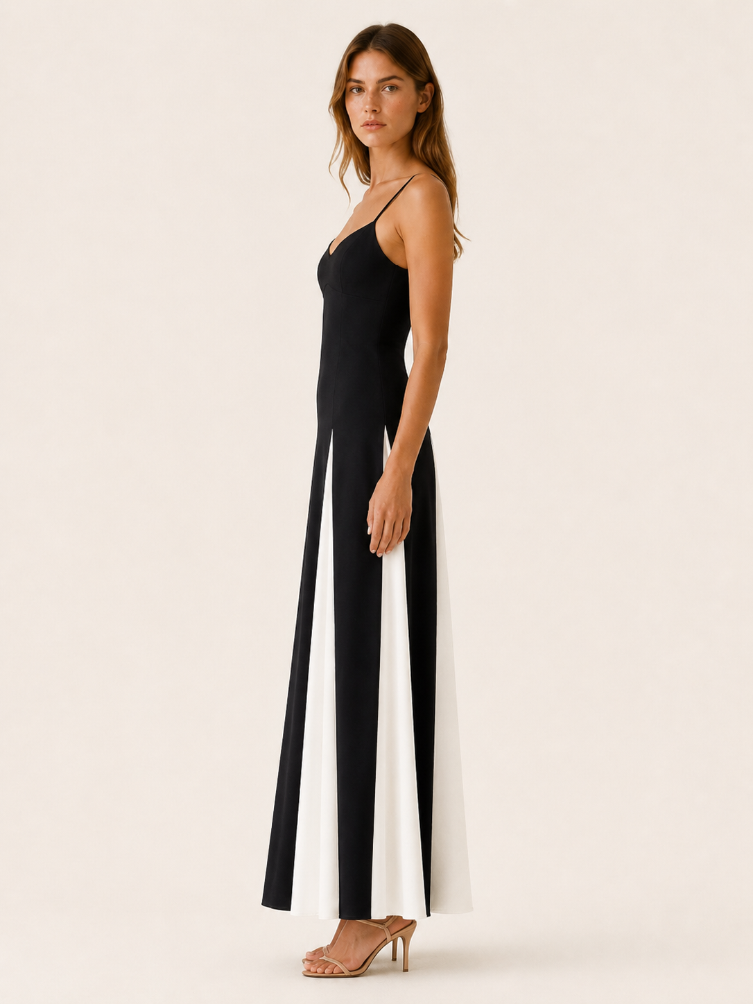 Sorvella | A-Line Maxi Dress with Contrast Panel Skirt