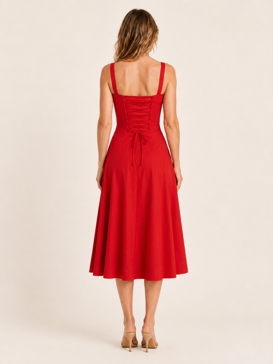 Suraya | Women's Corset Sweetheart Wedding Guest Midi Dress