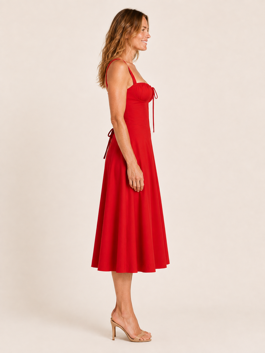 Suraya | Women's Corset Sweetheart Wedding Guest Midi Dress