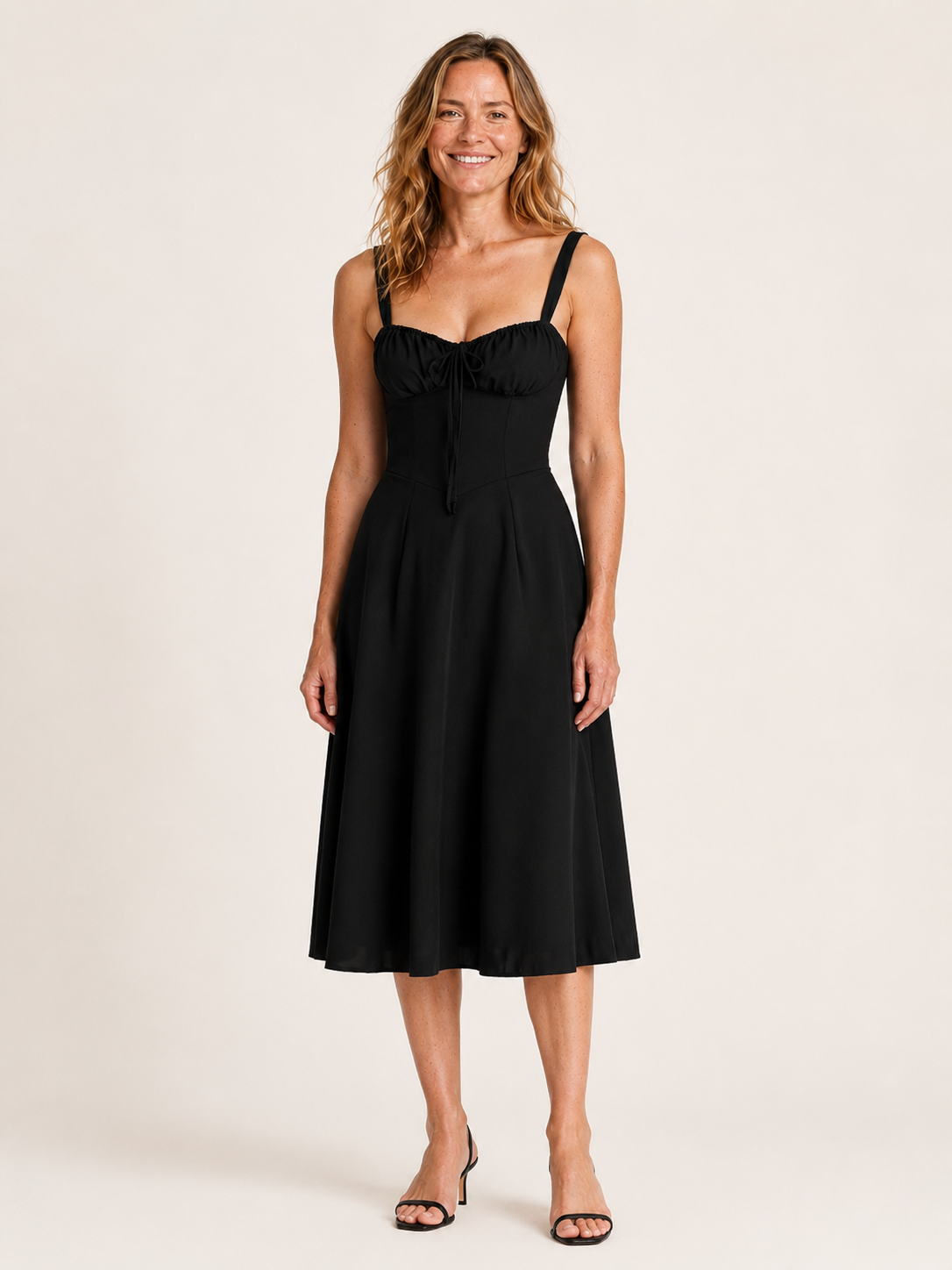 Suraya | Women's Corset Sweetheart Wedding Guest Midi Dress