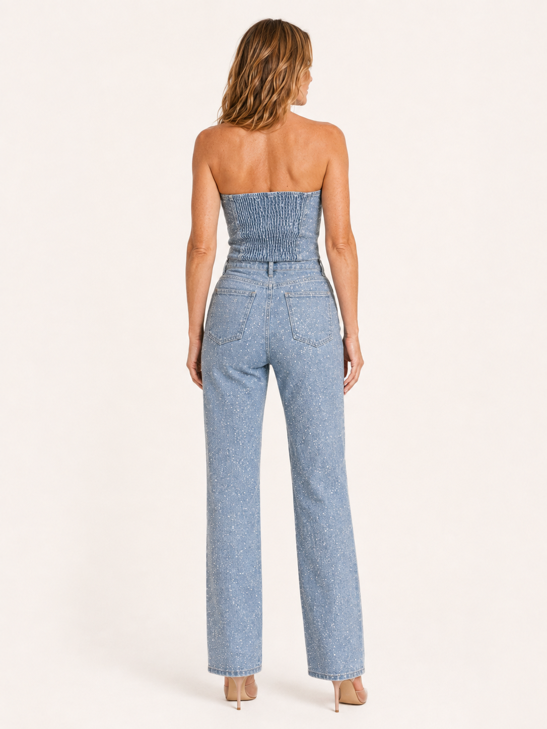 Talia | Women's Corset Top and Straight Leg Pants Two Piece Set