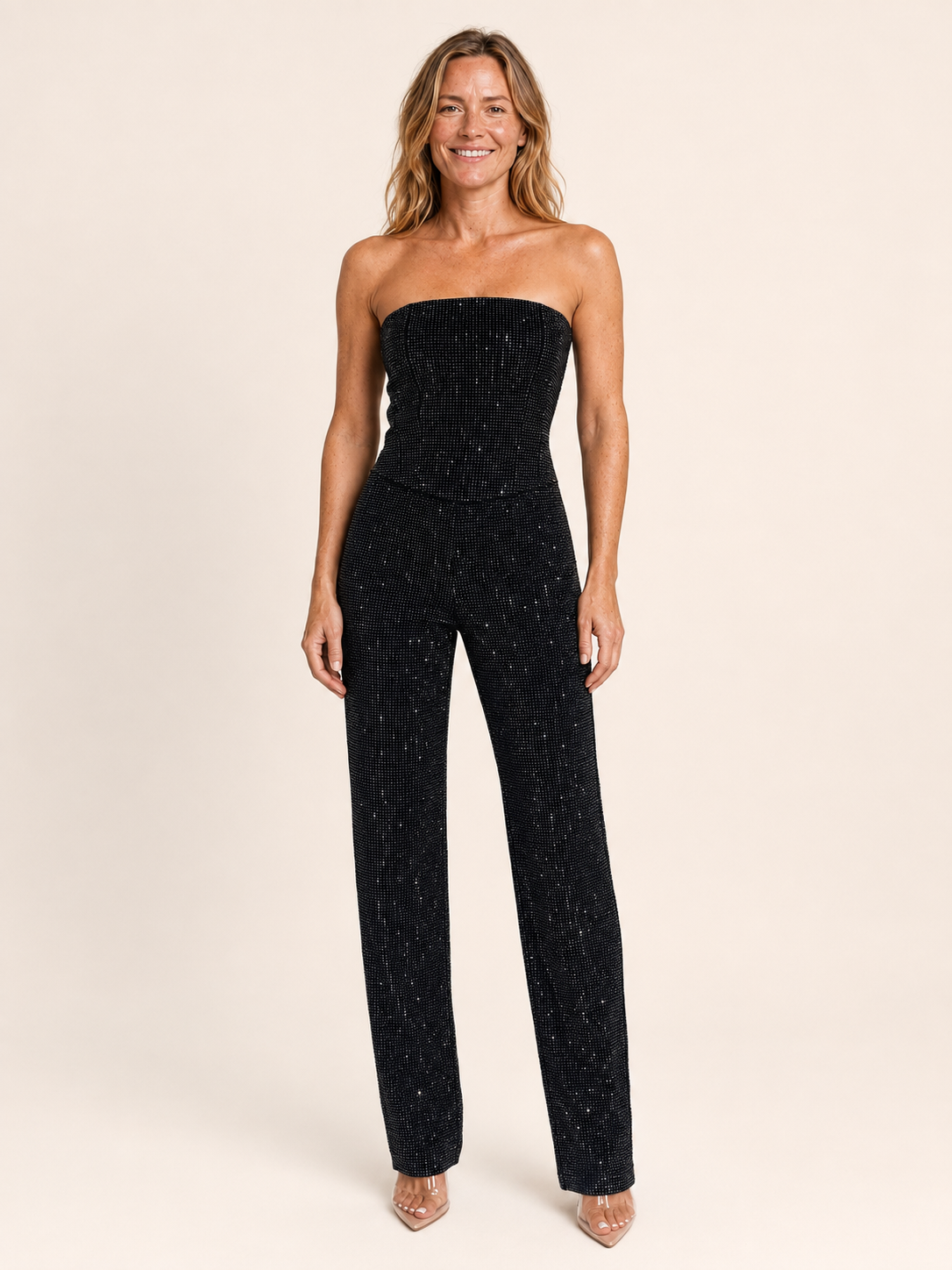 Talia | Women's Corset Top and Straight Leg Pants Two Piece Set