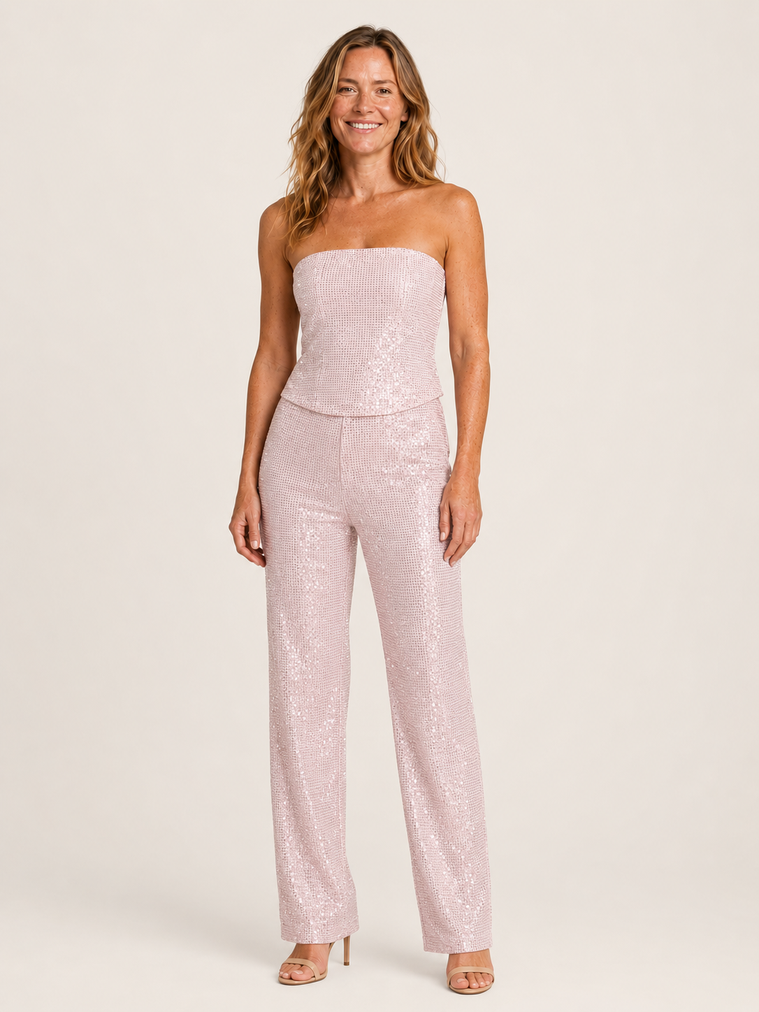 Talia | Women's Corset Top and Straight Leg Pants Two Piece Set