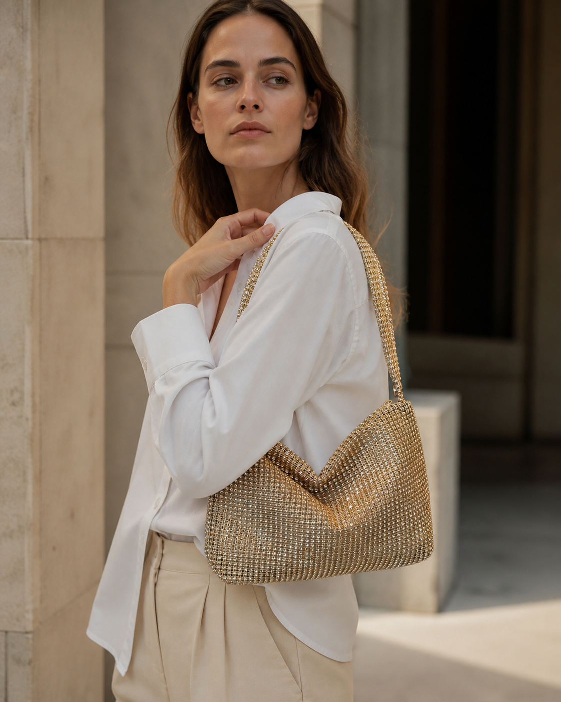 Tavira | Women's Structured Rhinestone Shoulder Bag