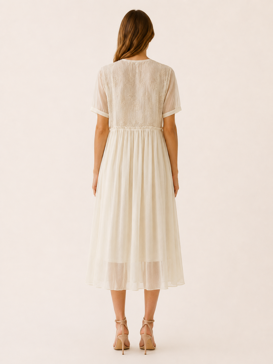 Theda | Summer Chiffon Midi Dress with Asymmetric Hem Boho